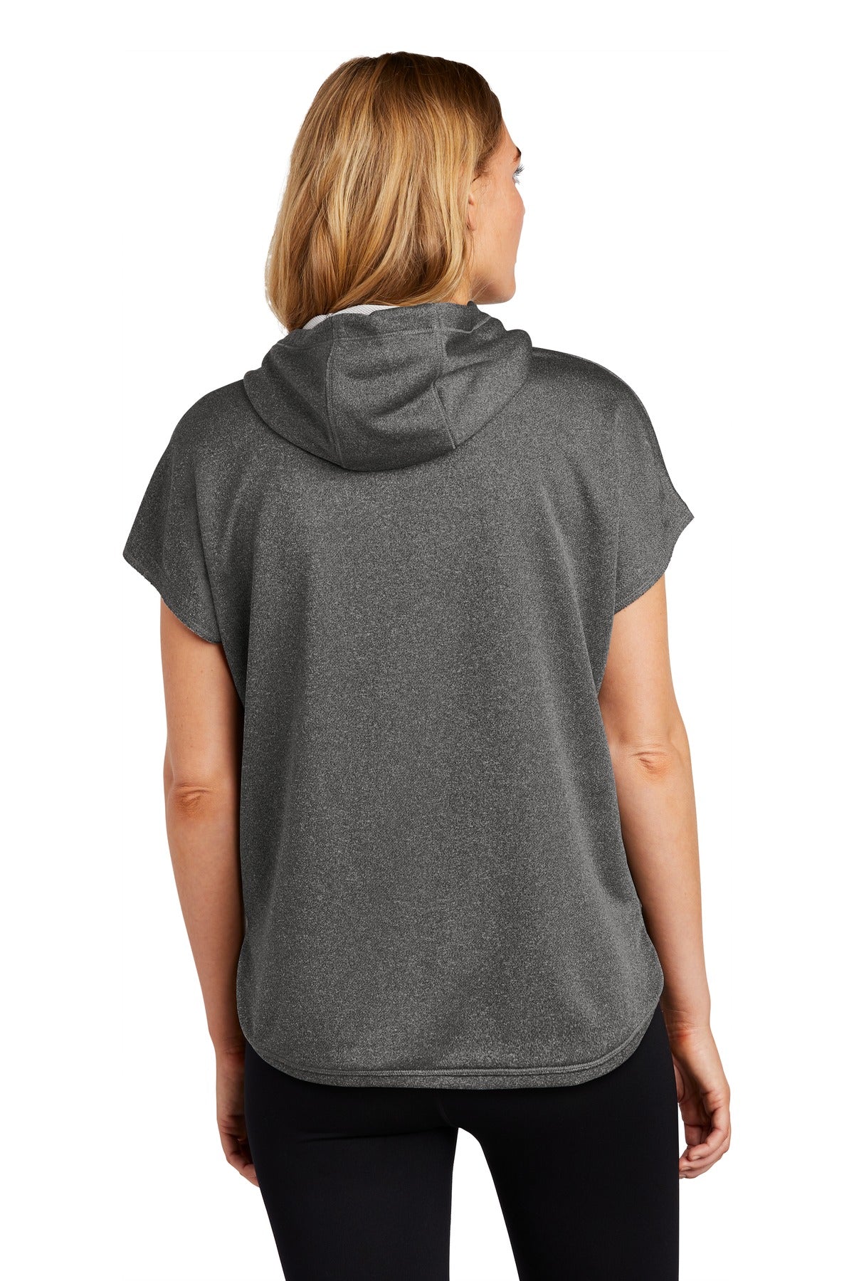 Graphite Hthr New Era Women's Performance Terry Short Sleeve Hoodie LNEA533