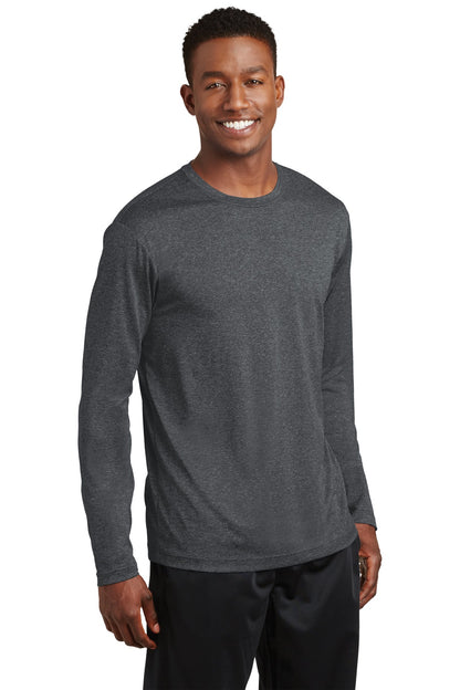 Graphite Hthr Sport-Tek Long Sleeve Heather Contender Tee. ST360LS