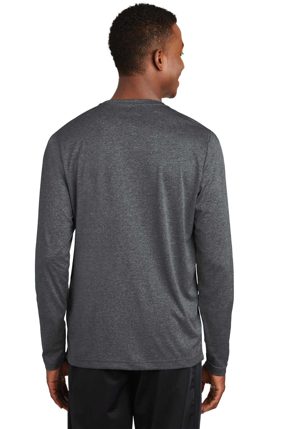 Graphite Hthr Sport-Tek Long Sleeve Heather Contender Tee. ST360LS