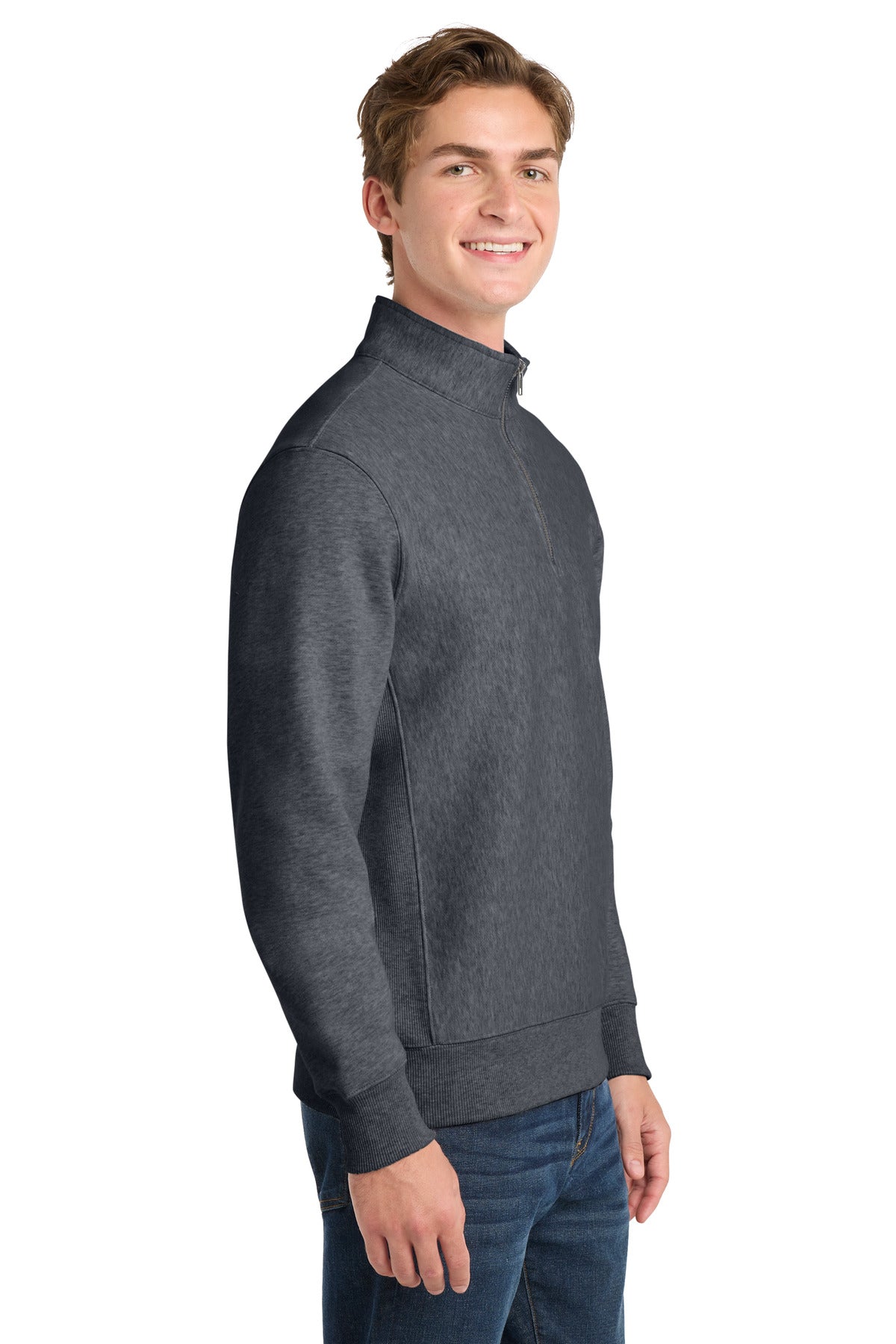 Graphite Hthr Sport-Tek Super Heavyweight 1/4-Zip Pullover Sweatshirt. ST283