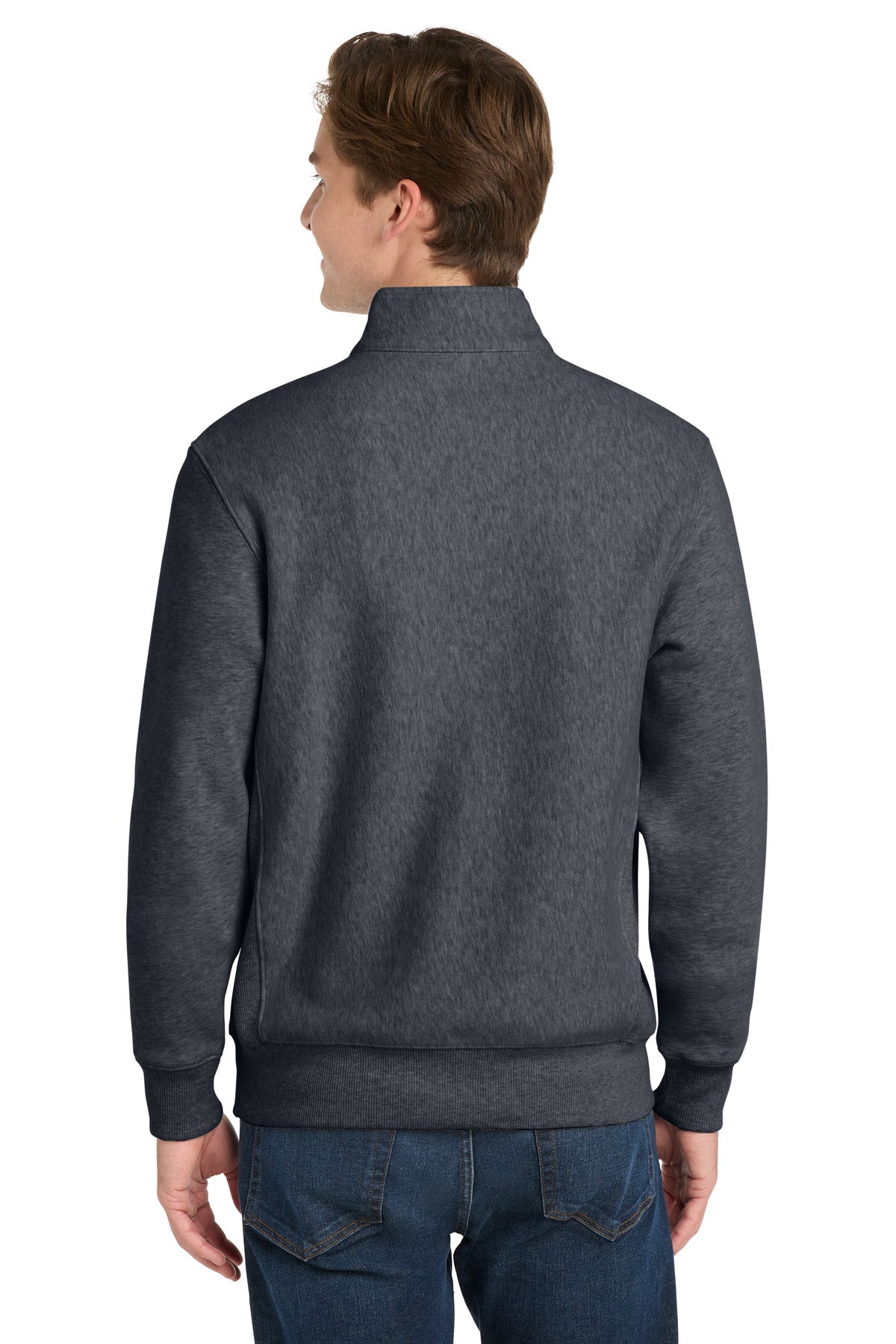 Graphite Hthr Sport-Tek Super Heavyweight 1/4-Zip Pullover Sweatshirt. ST283