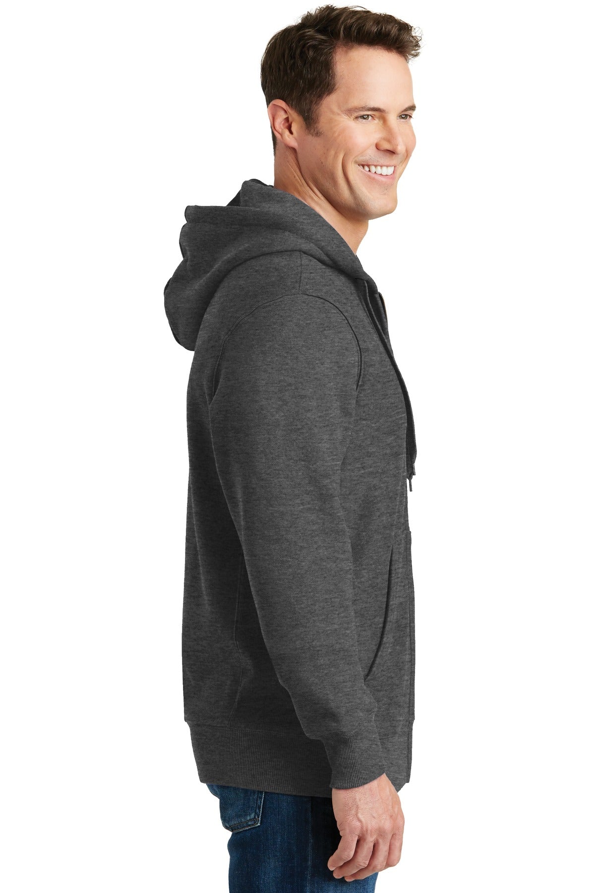 Graphite Hthr Sport-Tek Super Heavyweight Full-Zip Hooded Sweatshirt. F282