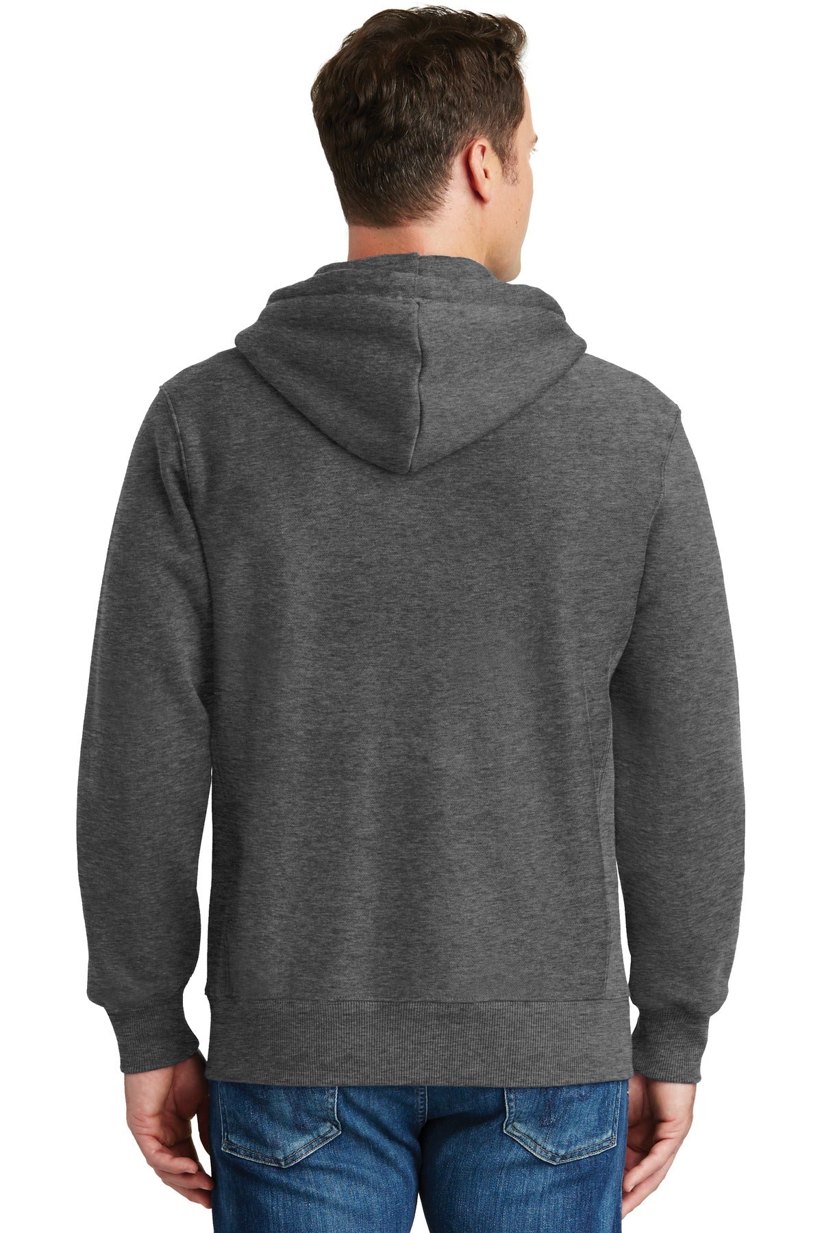 Graphite Hthr Sport-Tek Super Heavyweight Full-Zip Hooded Sweatshirt. F282