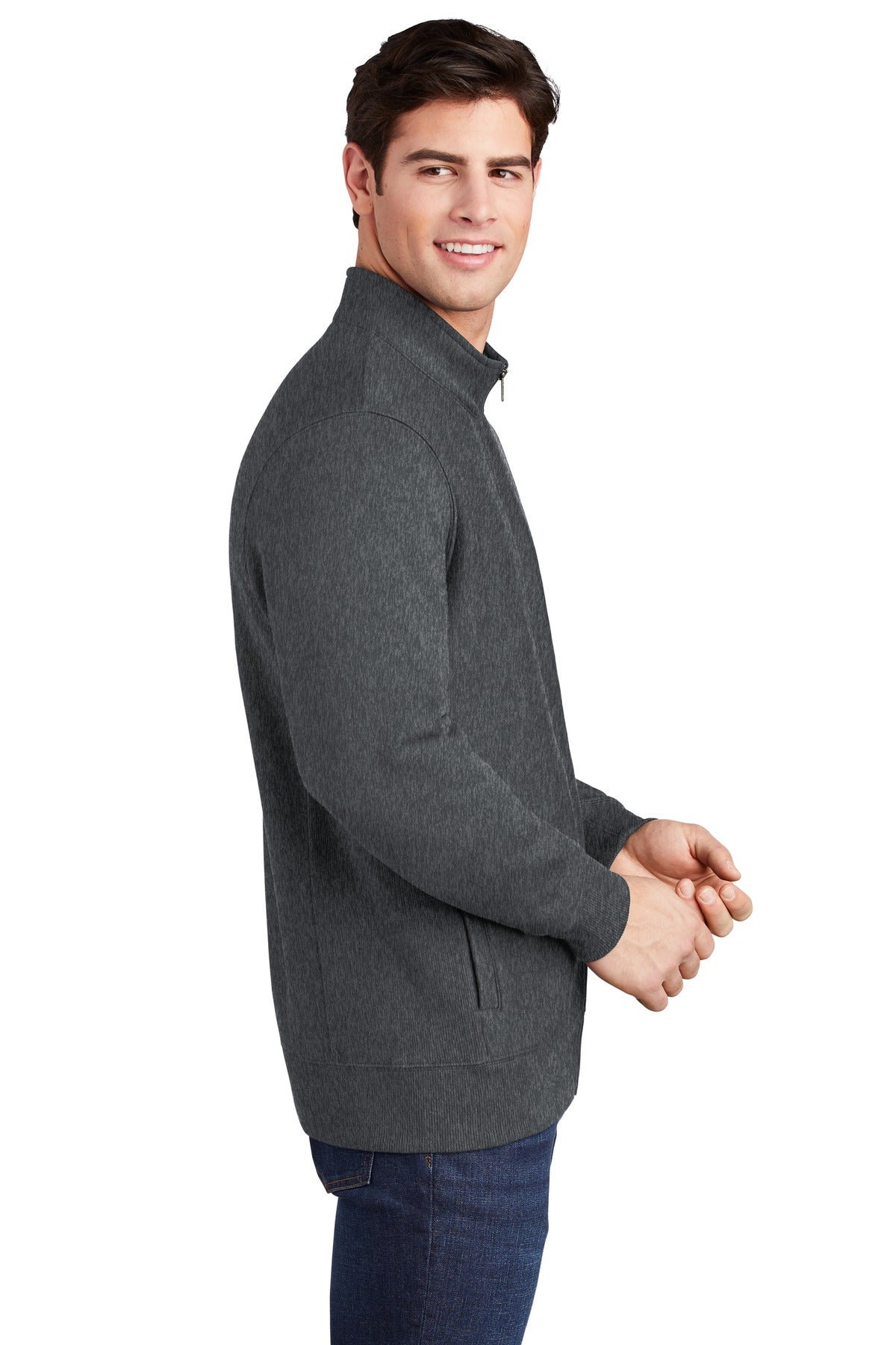 Graphite Hthr Sport-Tek Super Heavyweight Full-Zip Sweatshirt ST284