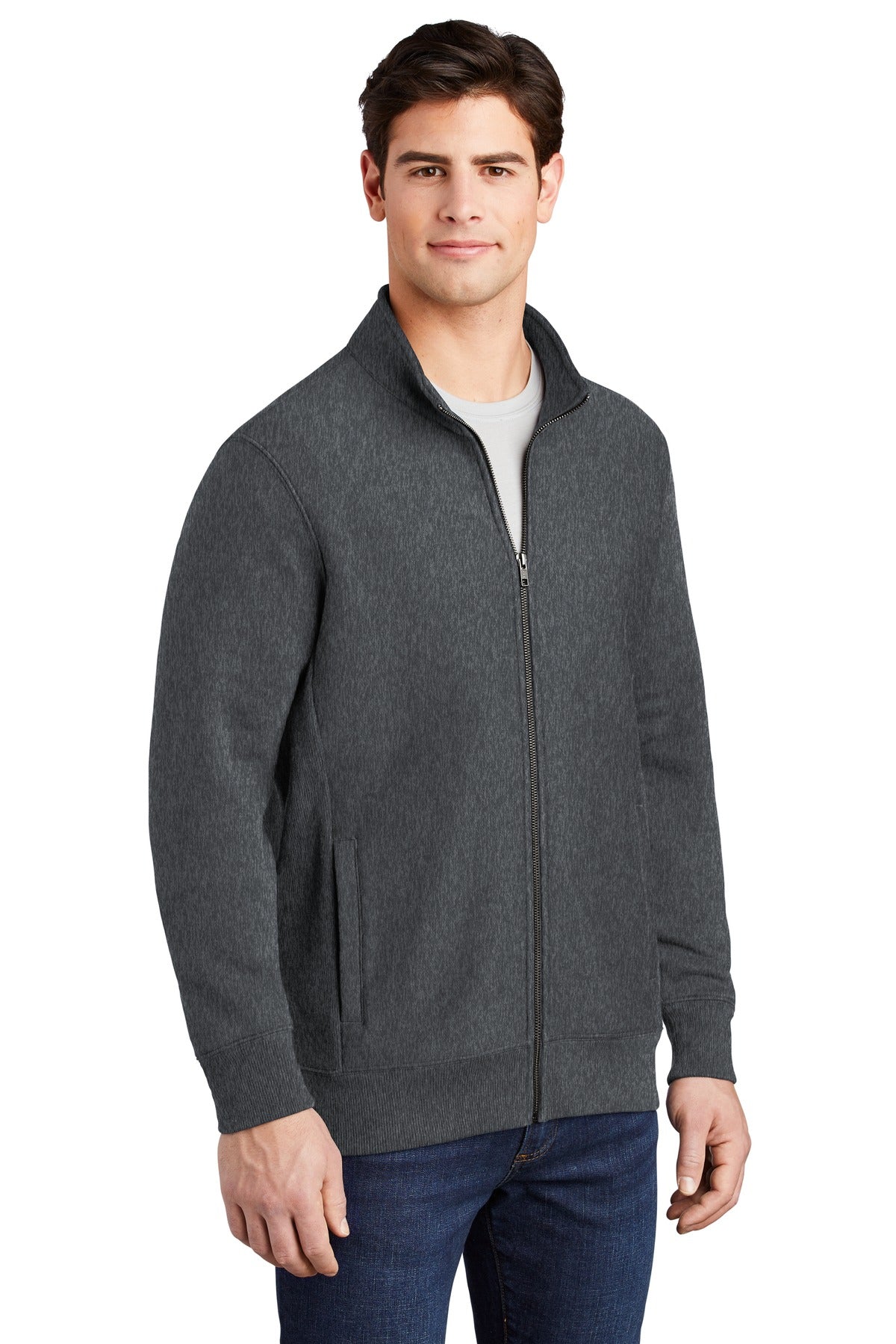 Graphite Hthr Sport-Tek Super Heavyweight Full-Zip Sweatshirt ST284