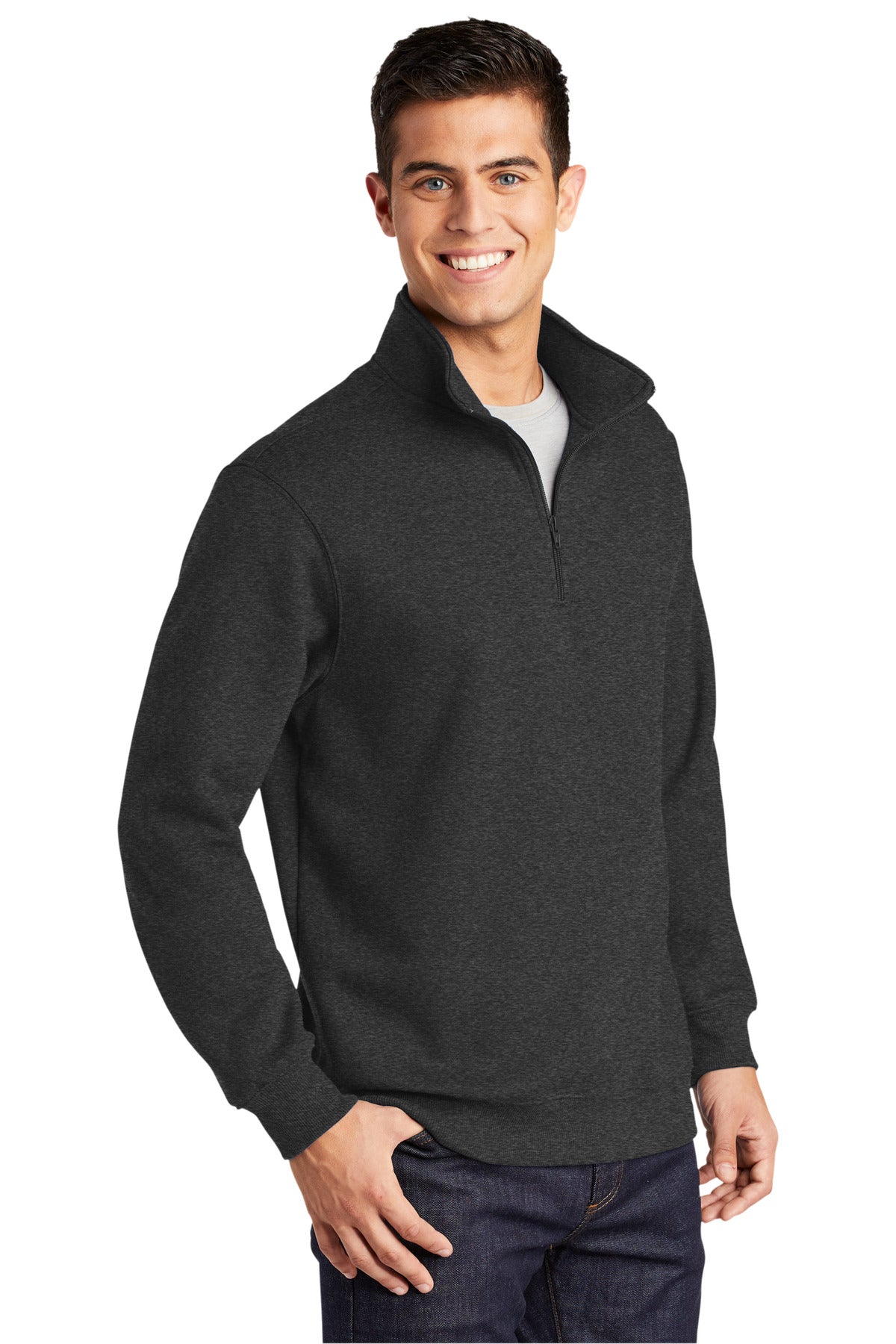 Graphite Hthr Sport-Tek Tall 1/4-Zip Sweatshirt. TST253