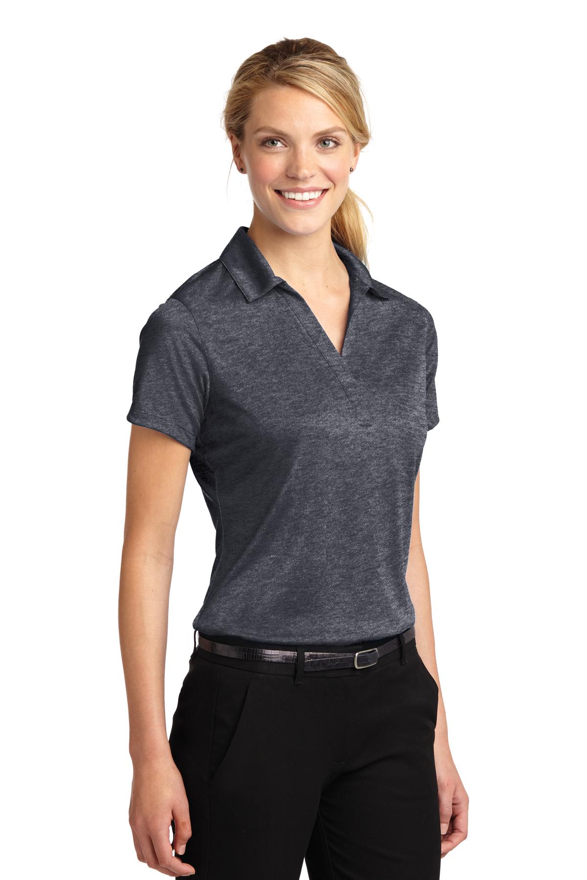 Graphite Hthr Sport-Tek Women's Heather Contender Polo. LST660