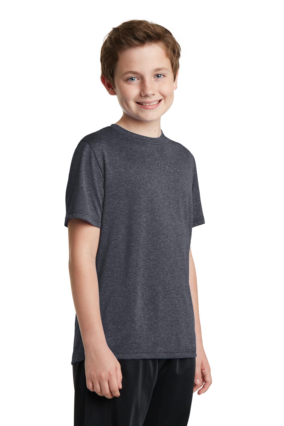 Graphite Hthr Sport-Tek Youth Heather Contender Tee. YST360
