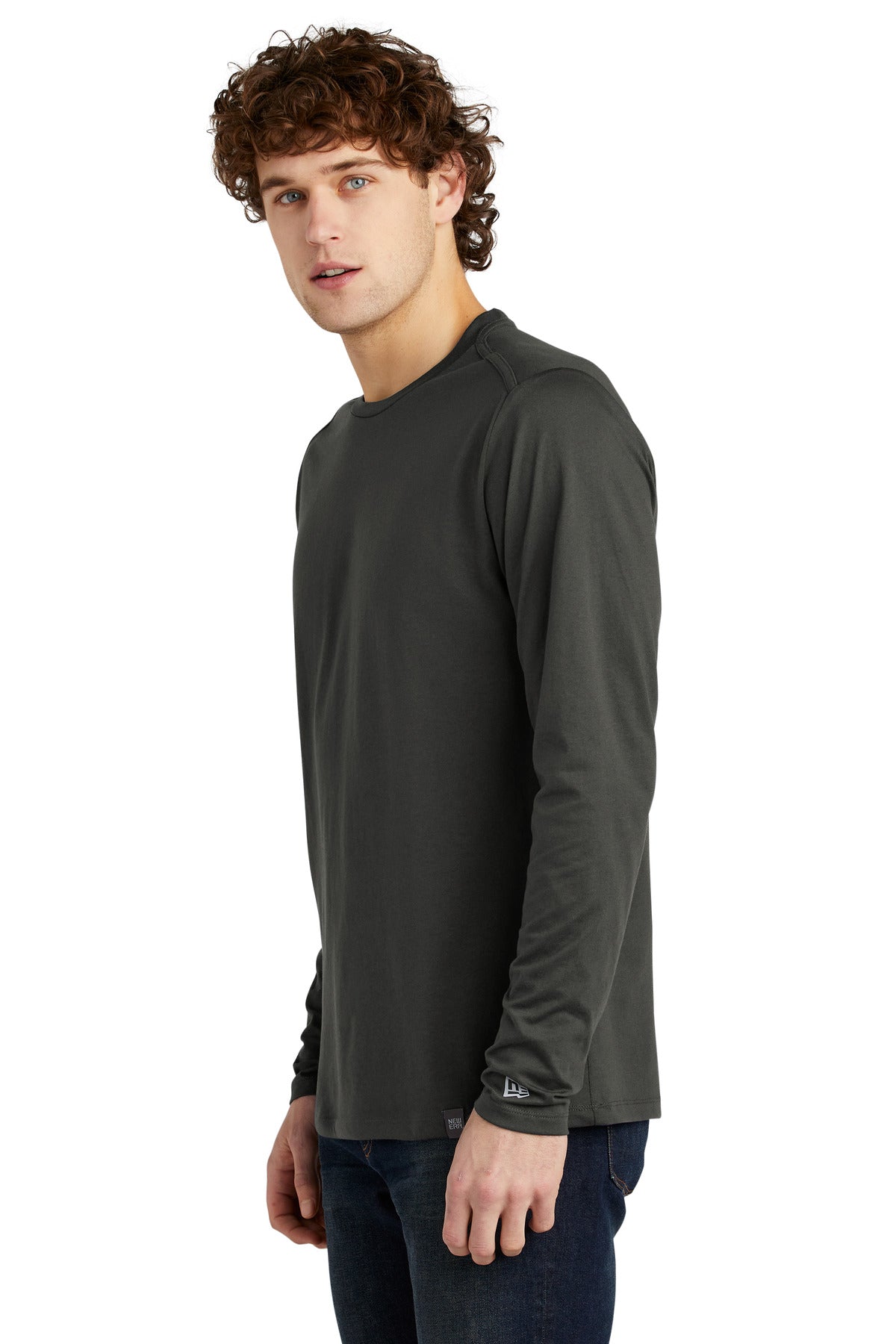 Graphite New Era Heritage Blend Long Sleeve Crew Tee. NEA102