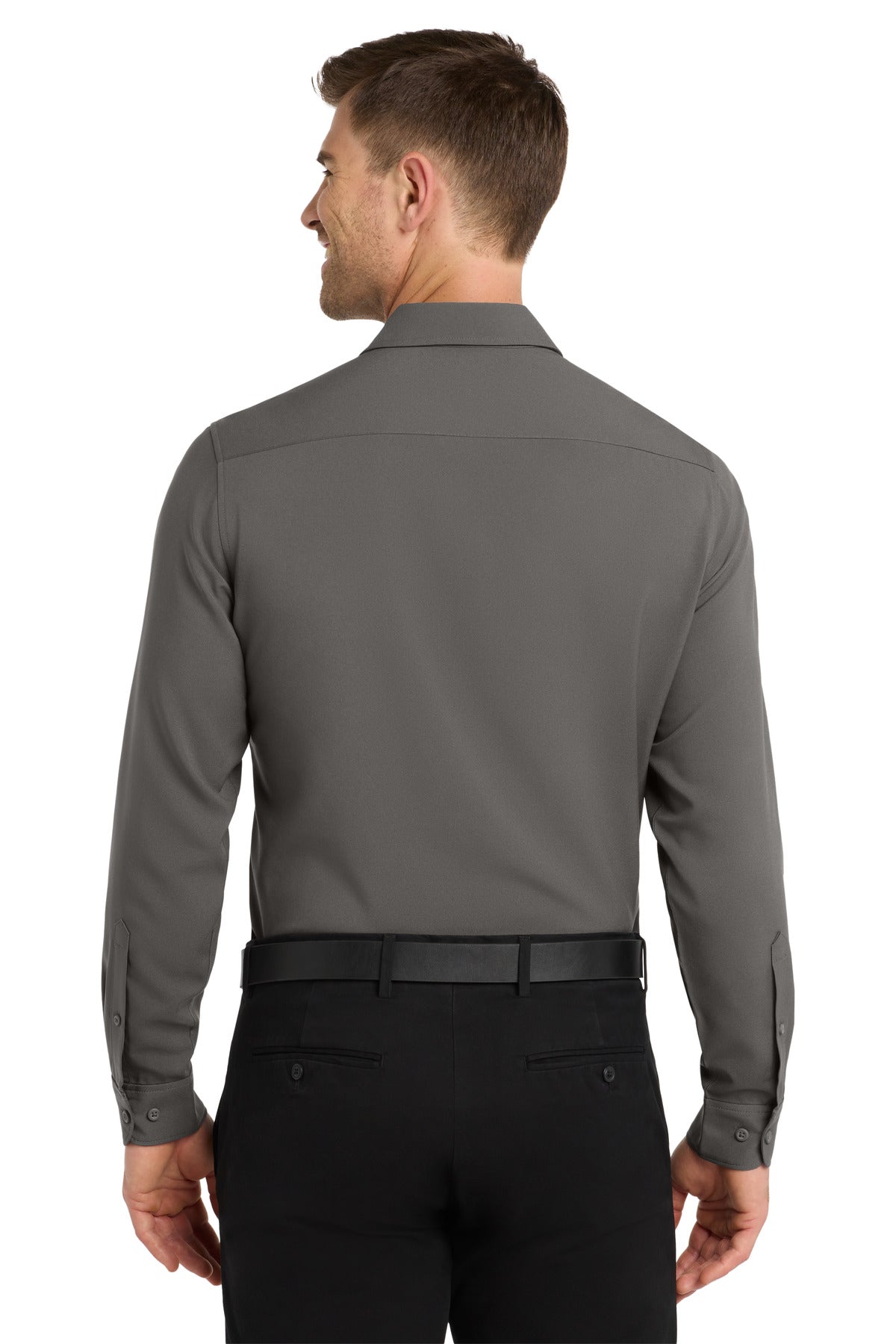 Graphite Port Authority Long Sleeve Performance Staff Shirt W401