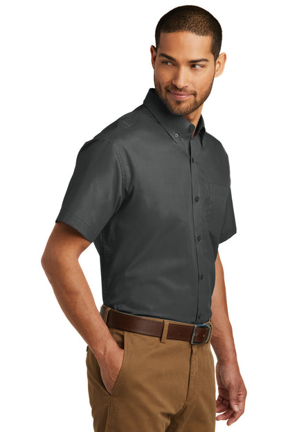 Graphite Port Authority Short Sleeve Carefree Poplin Shirt. W101