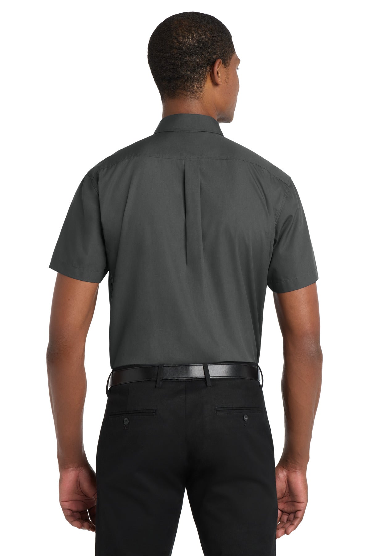 Graphite Port Authority Short Sleeve Carefree Poplin Shirt. W101