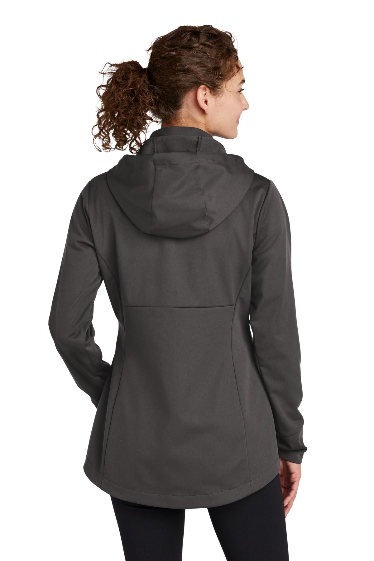 Graphite Sport-Tek Women's Hooded Soft Shell Jacket LST980