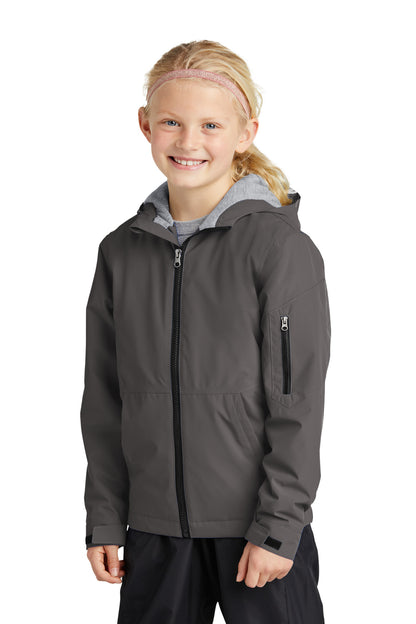 Graphite Sport-Tek Youth Waterproof Insulated Jacket YST56