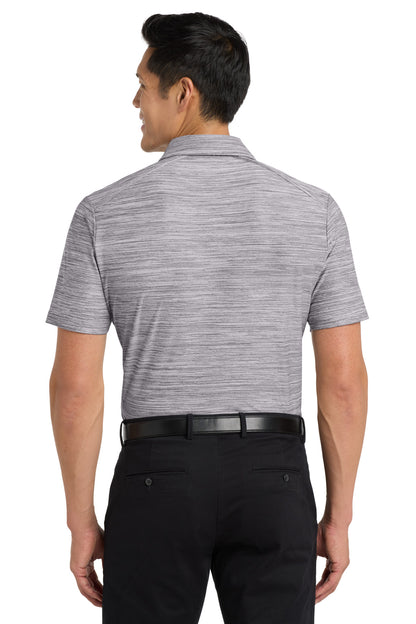 Graphite/White Port Authority Stretch Heather Polo K583