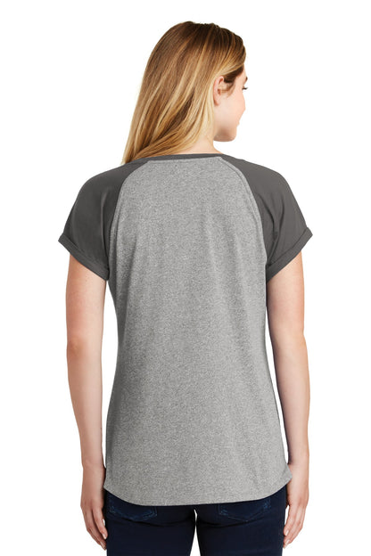 Graph/Lt Gr Tw New Era Women's Heritage Blend Varsity Tee. LNEA107