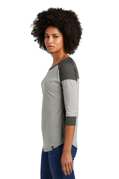 Graph/Lt GrphT New Era Women's Heritage Blend 3/4-Sleeve Baseball Raglan Tee. LNEA104