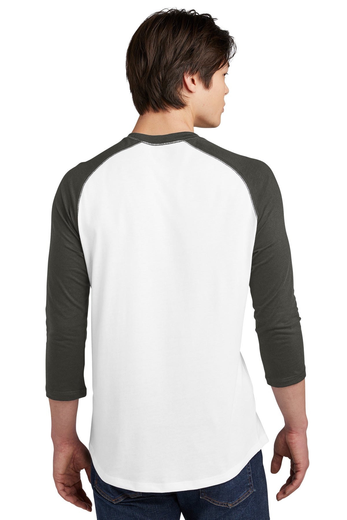 Graph/White New Era Heritage Blend 3/4-Sleeve Baseball Raglan Tee. NEA104