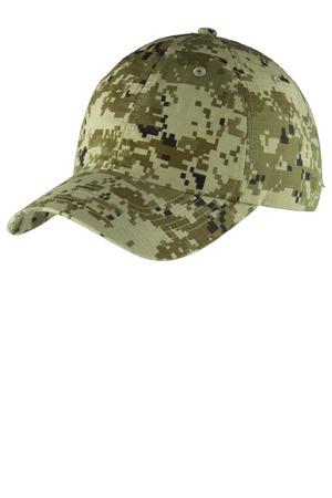 Green Camo Port Authority Digital Ripstop Camouflage Cap. C925