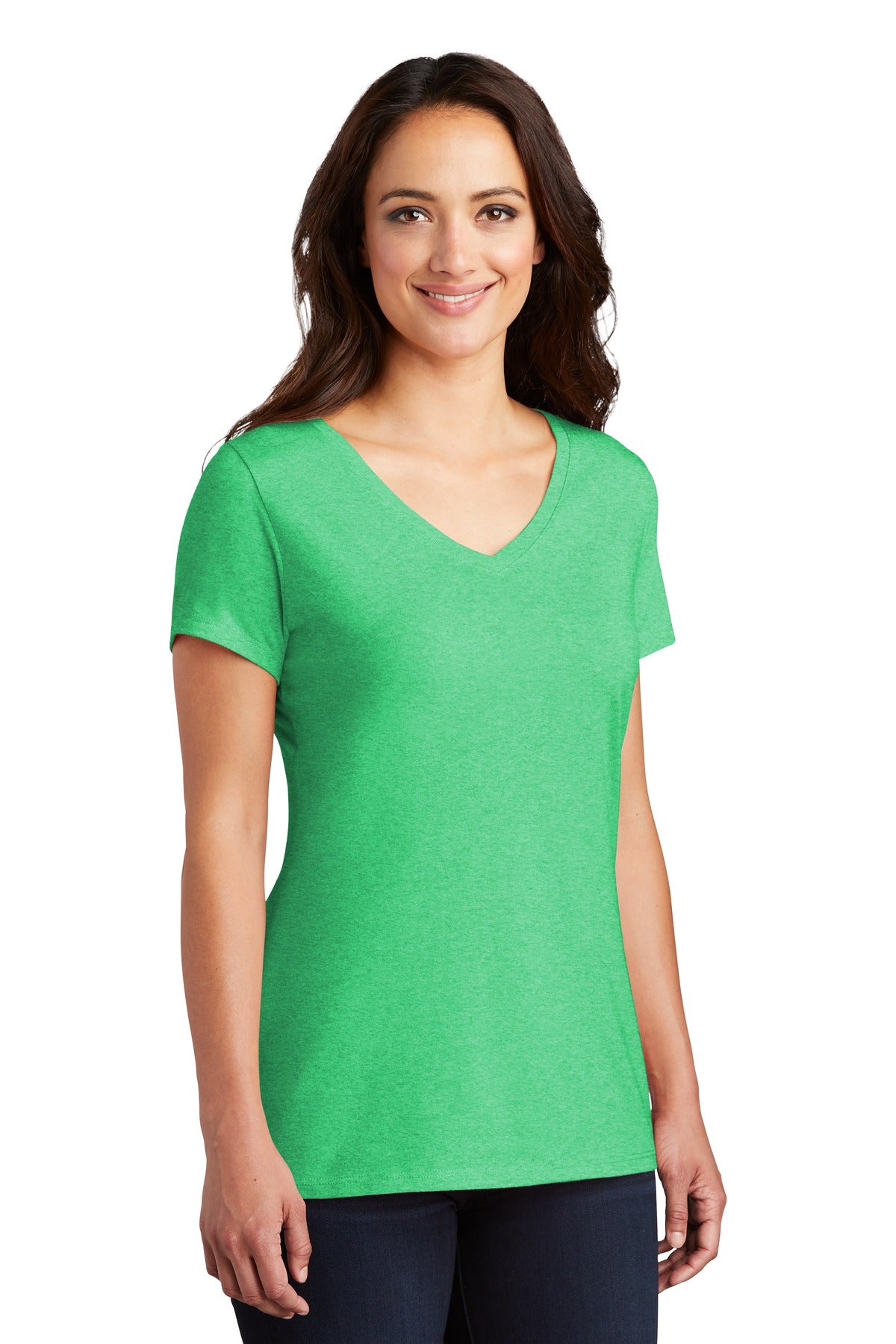 Green Frost District Women's Perfect Tri V-Neck Tee. DM1350L