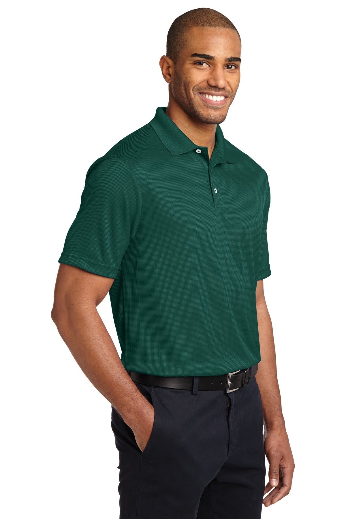 Green Glen Port Authority Performance Fine Jacquard Polo. K528