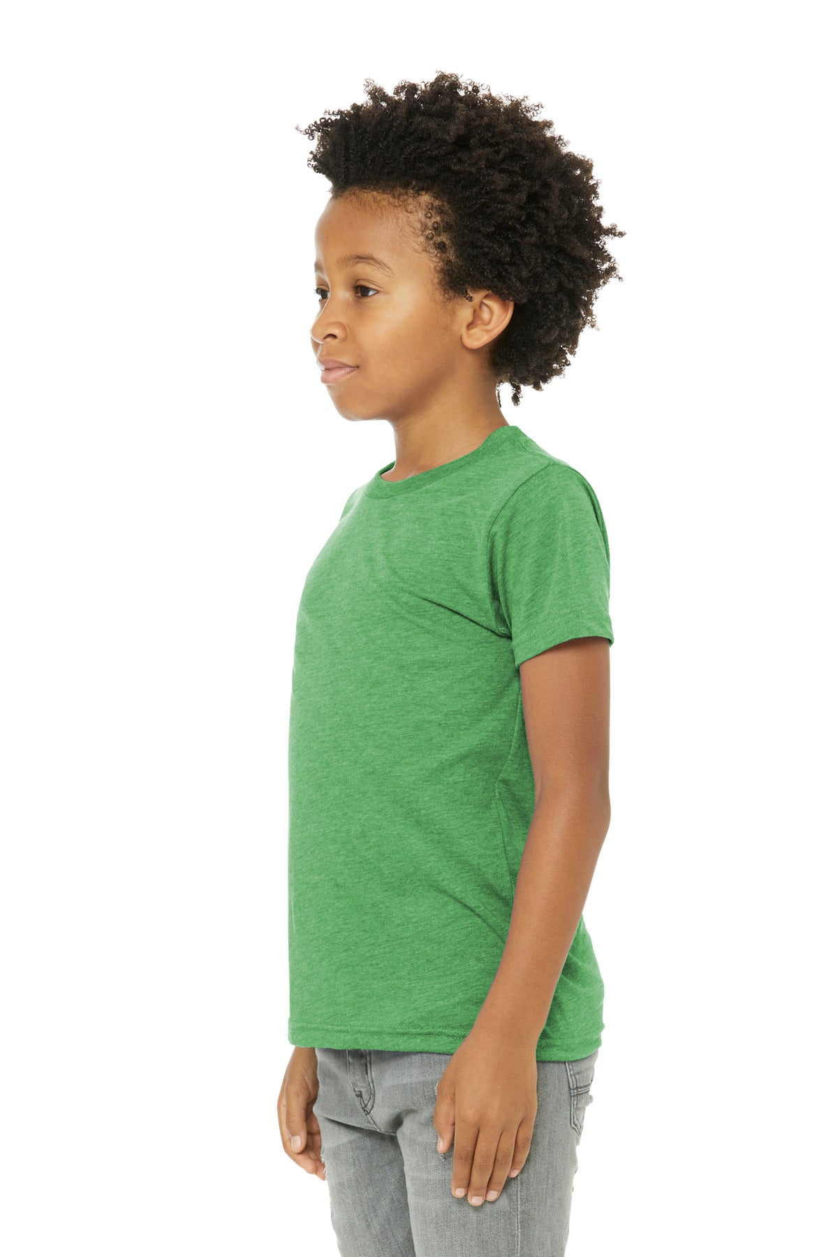 Green TB BELLA+CANVAS Youth Triblend Short Sleeve Tee. BC3413Y