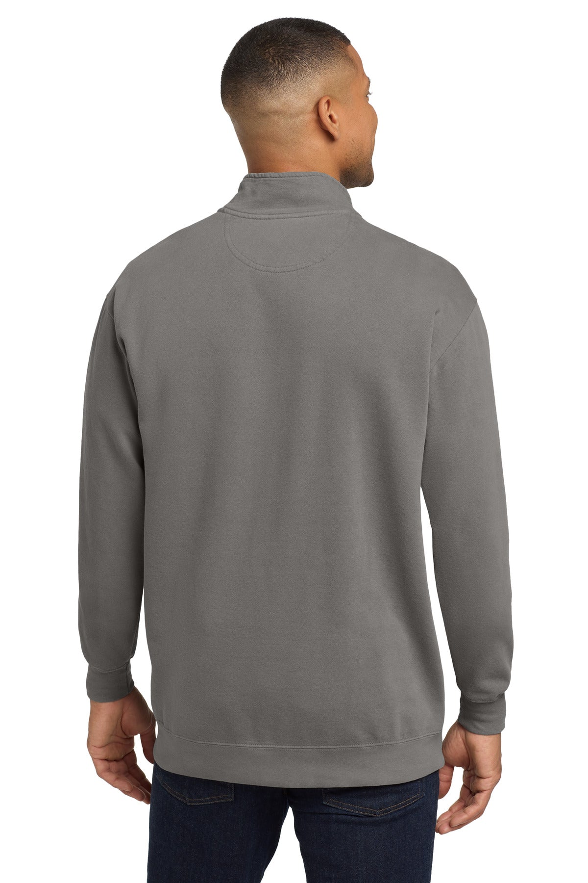 Grey COMFORT COLORS Ring Spun 1/4-Zip Sweatshirt. 1580