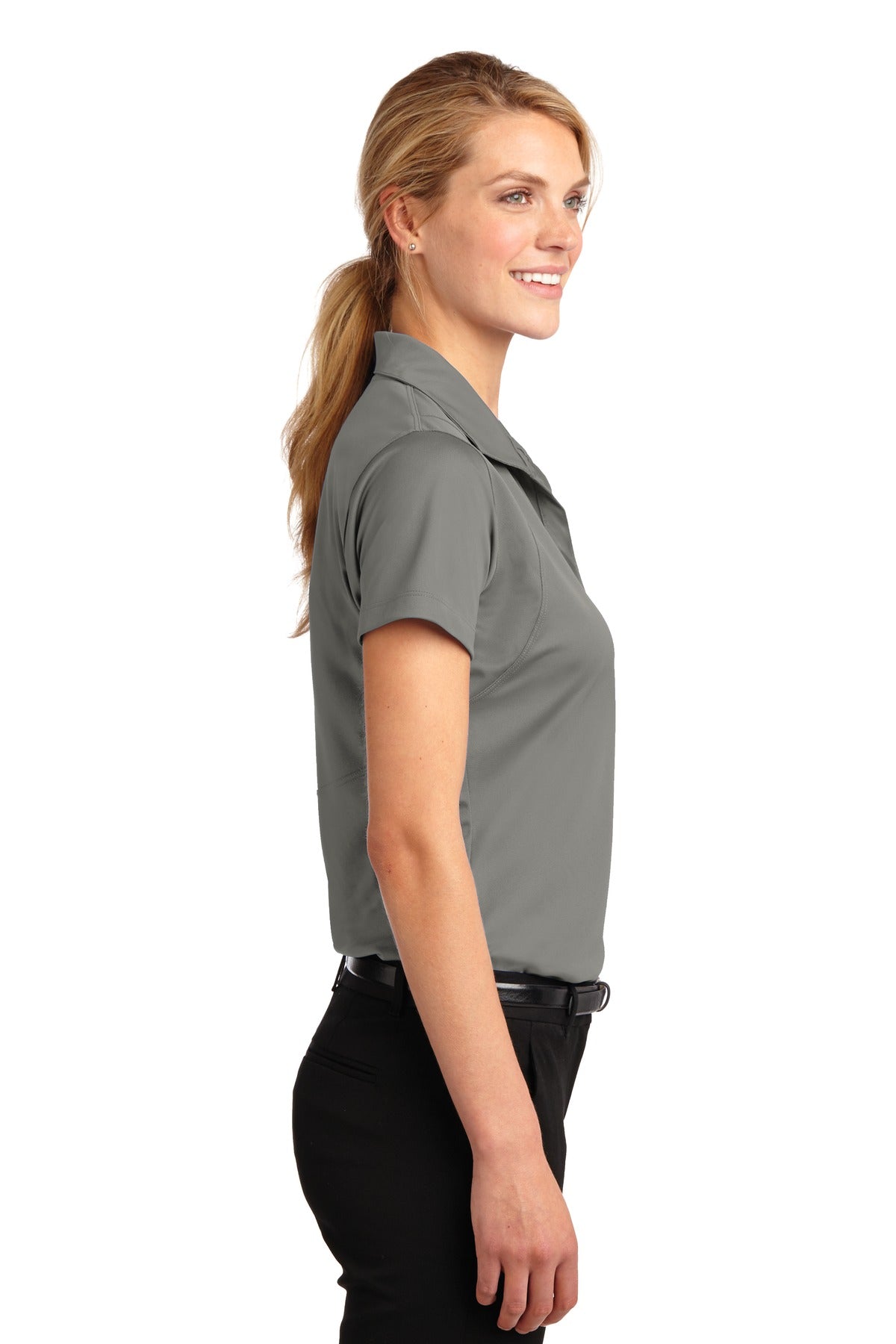 Grey Concrete Sport-Tek Women's Micropique Sport-Wick Polo. LST650