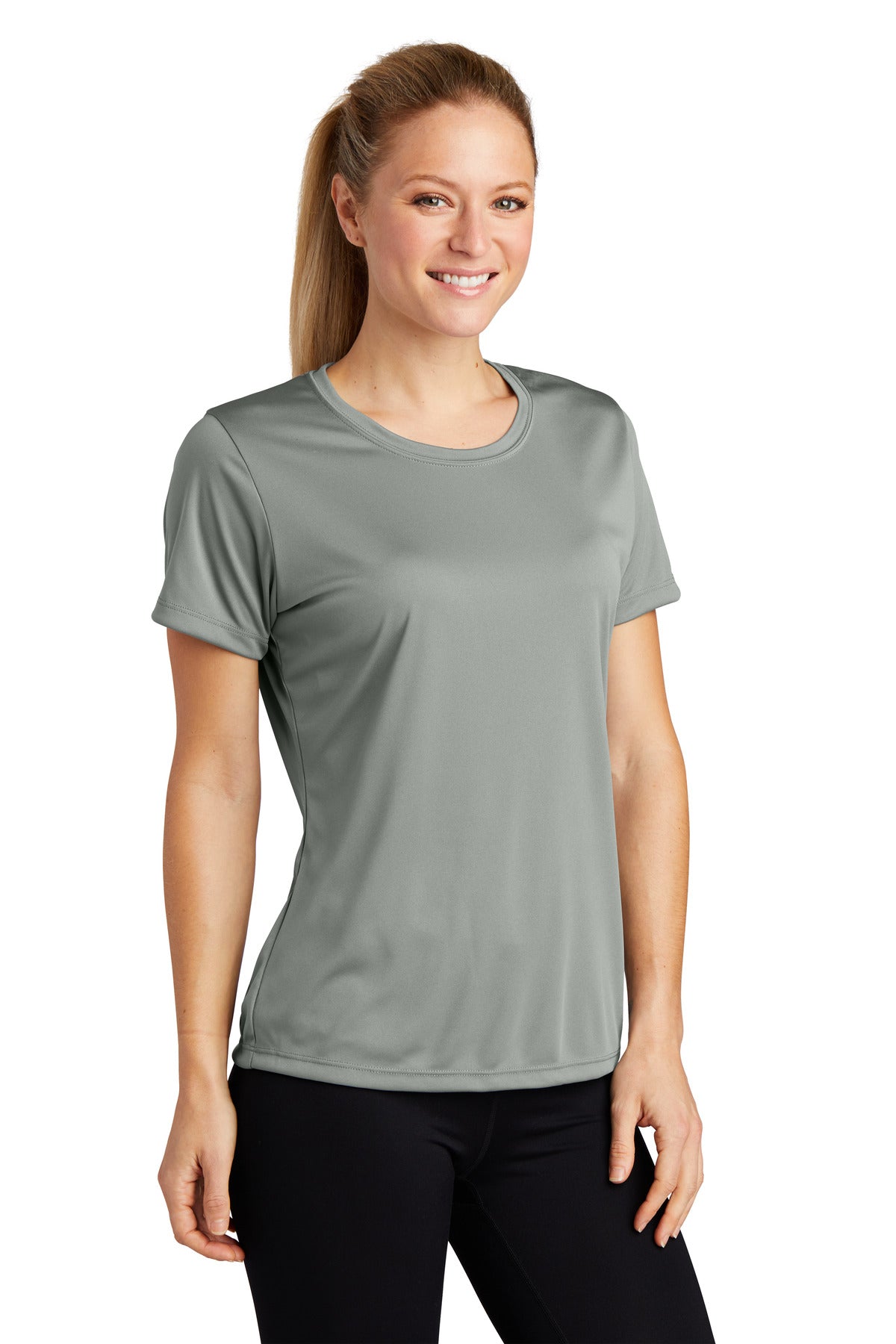 Grey Concrete Sport-Tek Women's PosiCharge Competitor Tee. LST350
