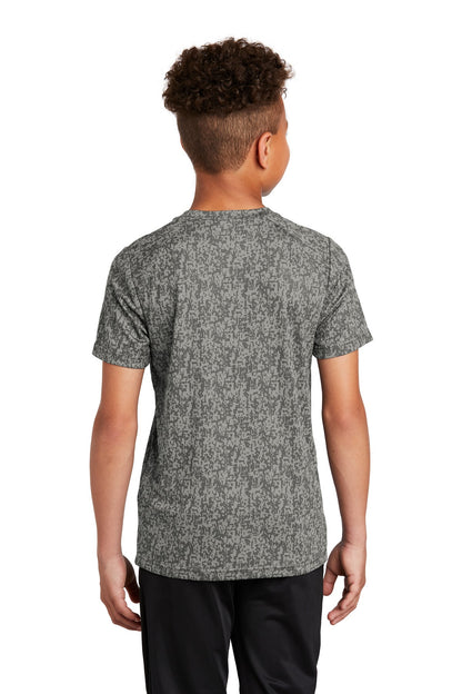 Grey Concrete Sport-Tek Youth Digi Camo Tee. YST460