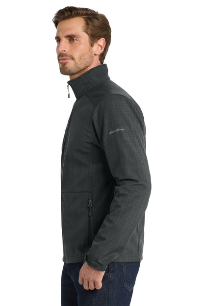 Grey Eddie Bauer Shaded Crosshatch Soft Shell Jacket. EB532
