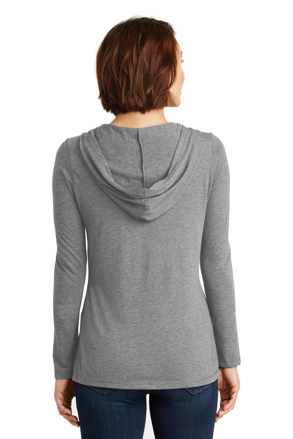 Grey Frost District Women's Perfect Tri Long Sleeve Hoodie. DM139L