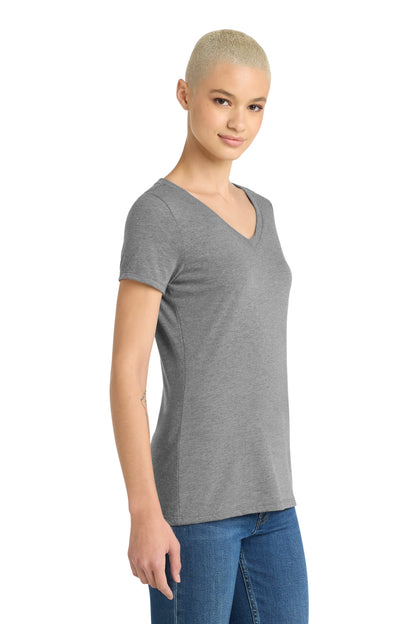 Grey Frost District Women's Perfect Tri V-Neck Tee. DM1350L