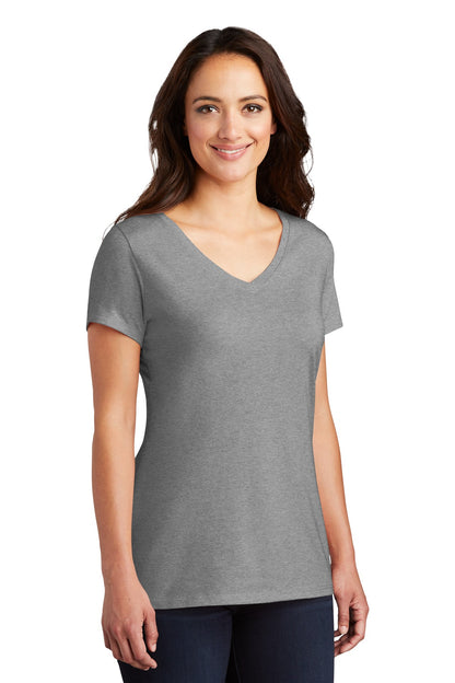 Grey Frost District Women's Perfect Tri V-Neck Tee. DM1350L