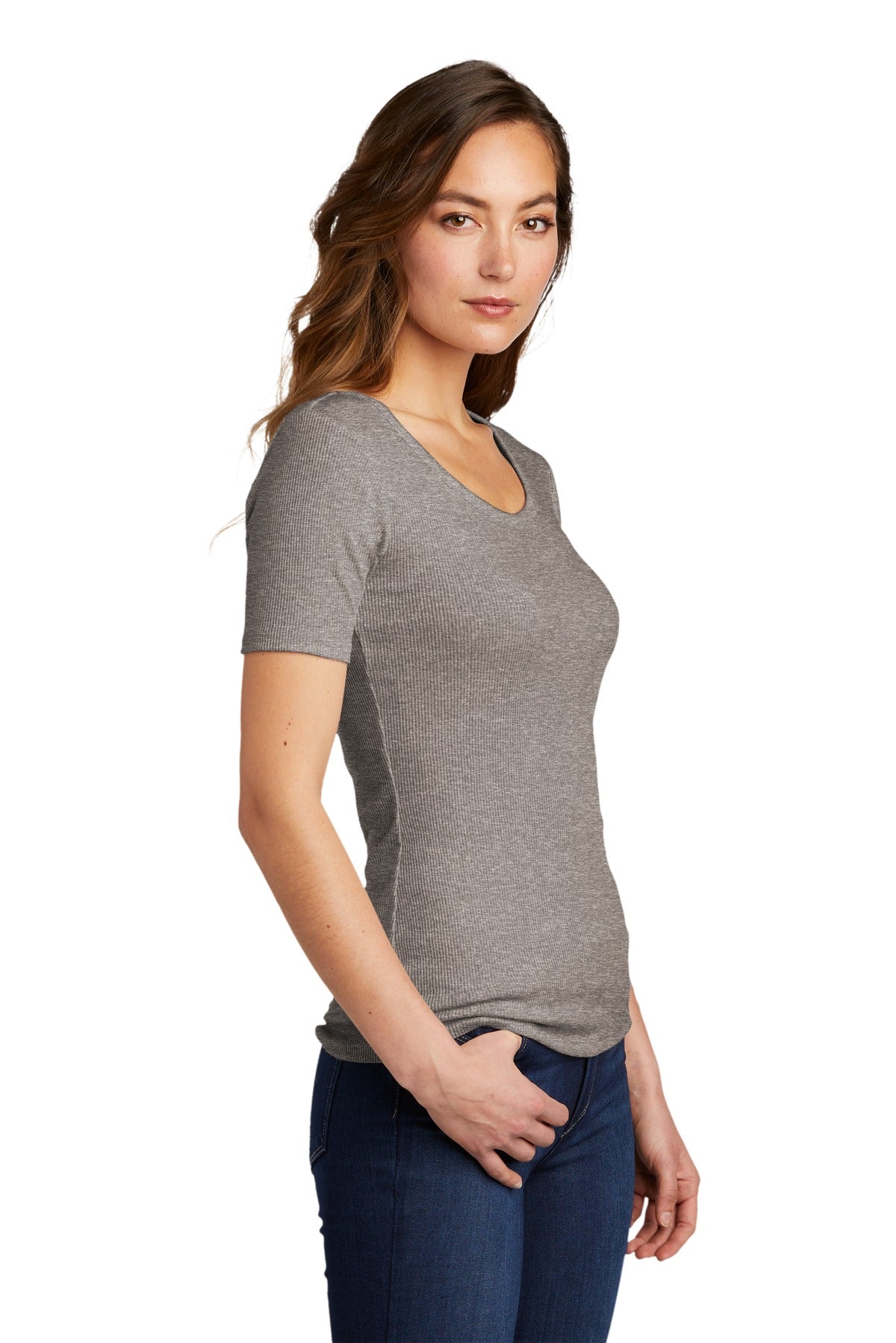 Grey Frost District Women's V.I.T. Rib Scoop Neck Tee DT6020