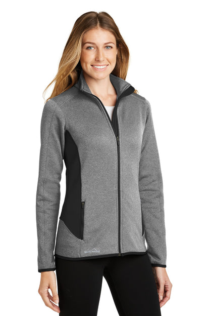 Grey Heather Eddie Bauer Women's Full-Zip Heather Stretch Fleece Jacket. EB239