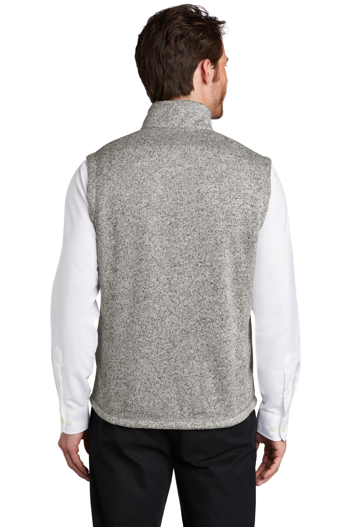 Grey Heather Port Authority Sweater Fleece Vest F236