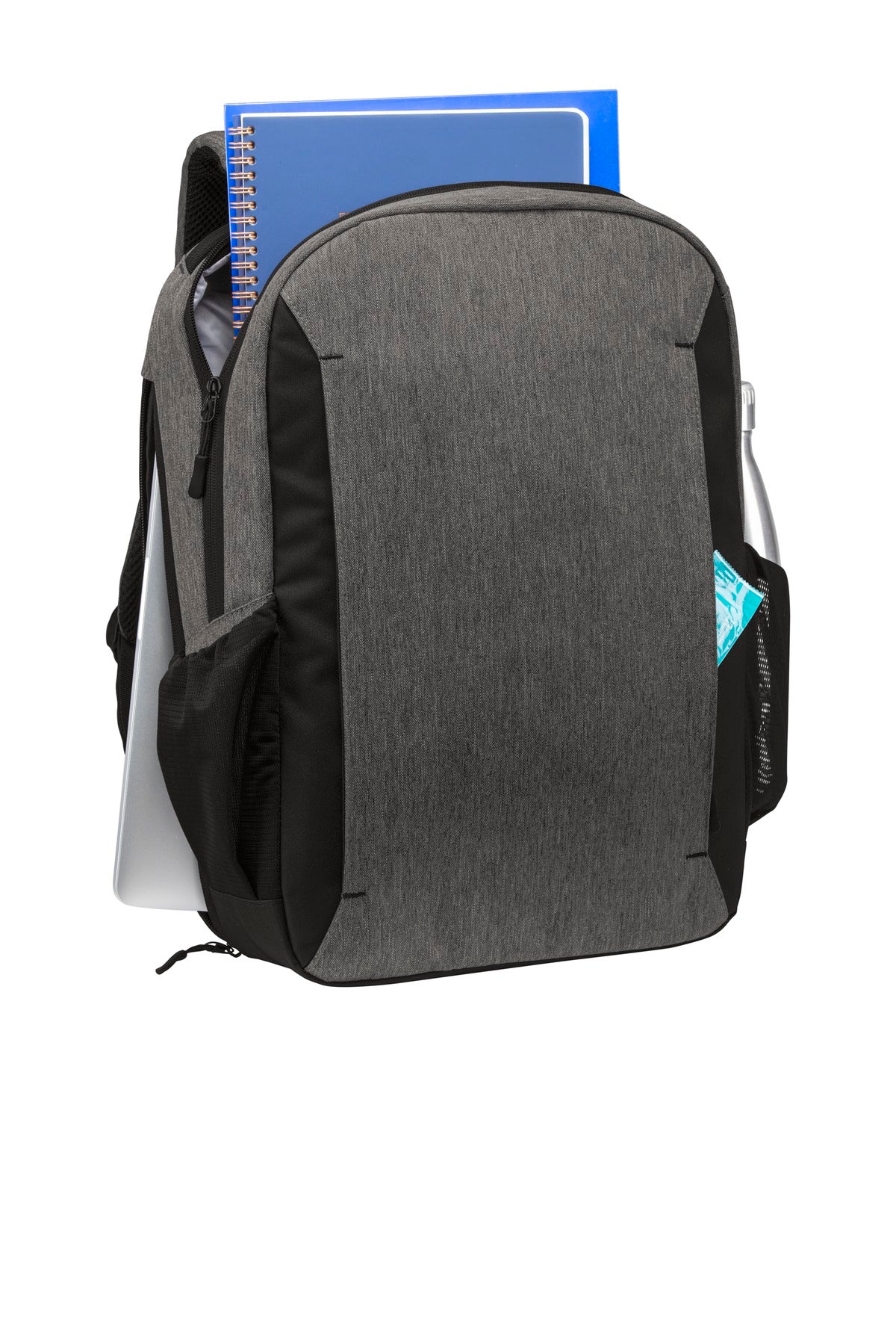 Grey Heather Port Authority Vector Backpack. BG209