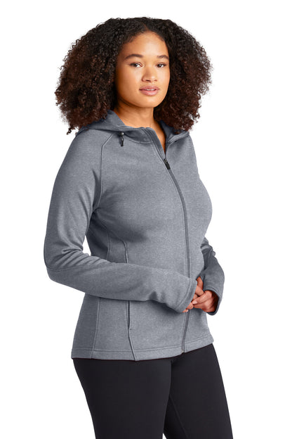 Grey Heather Sport-Tek Women's Tech Fleece Full-Zip Hooded Jacket. L248