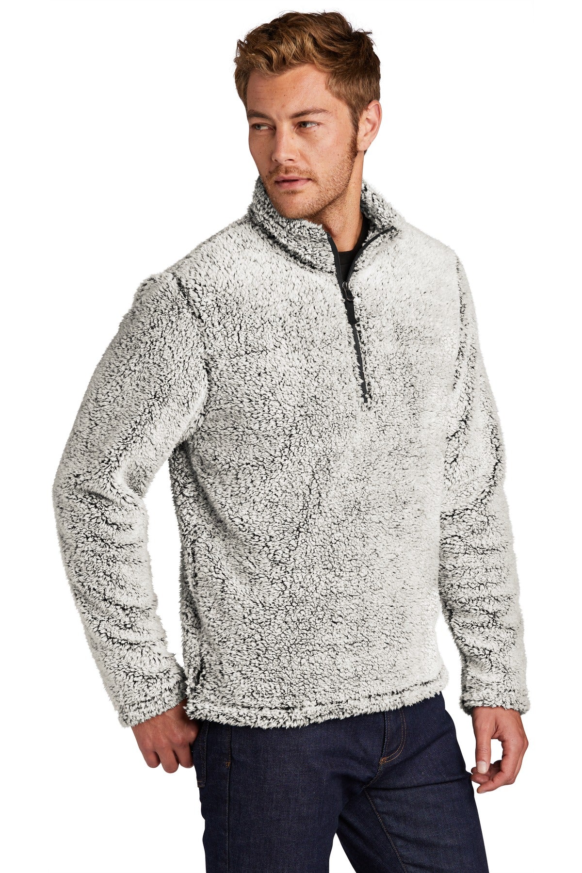 Grey Hthr Port Authority Cozy 1/4-Zip Fleece F130