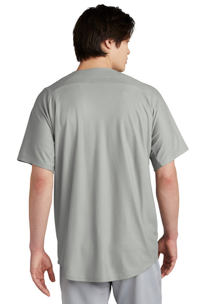 Grey New Era Diamond Era Full-Button Jersey. NEA220