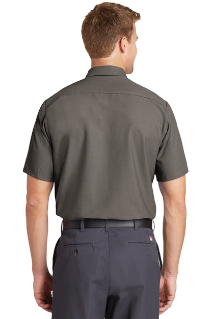 Grey Red Kap Long Size, Short Sleeve Industrial Work Shirt. SP24LONG