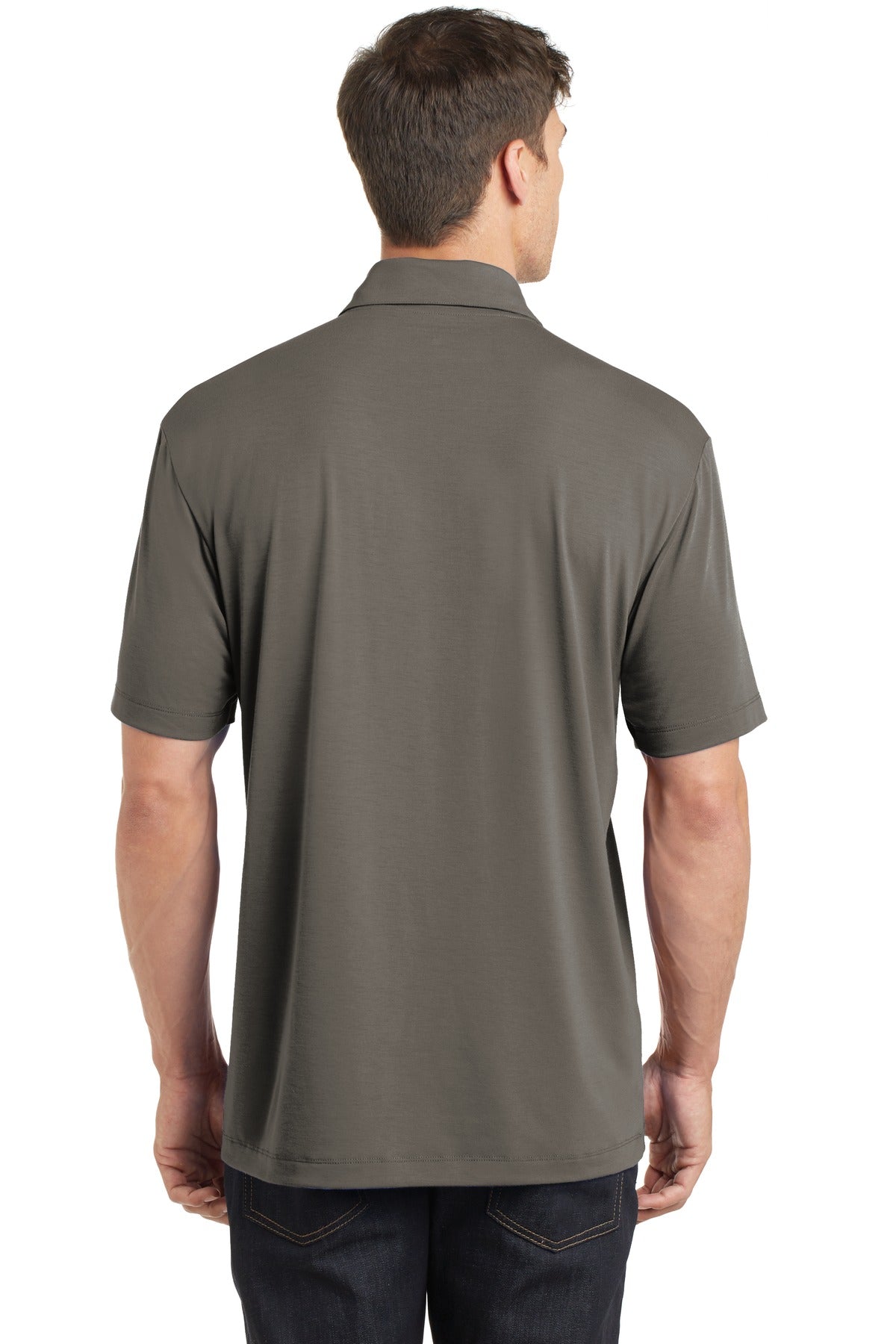Grey Smoke Port Authority Cotton Touch Performance Polo. K568
