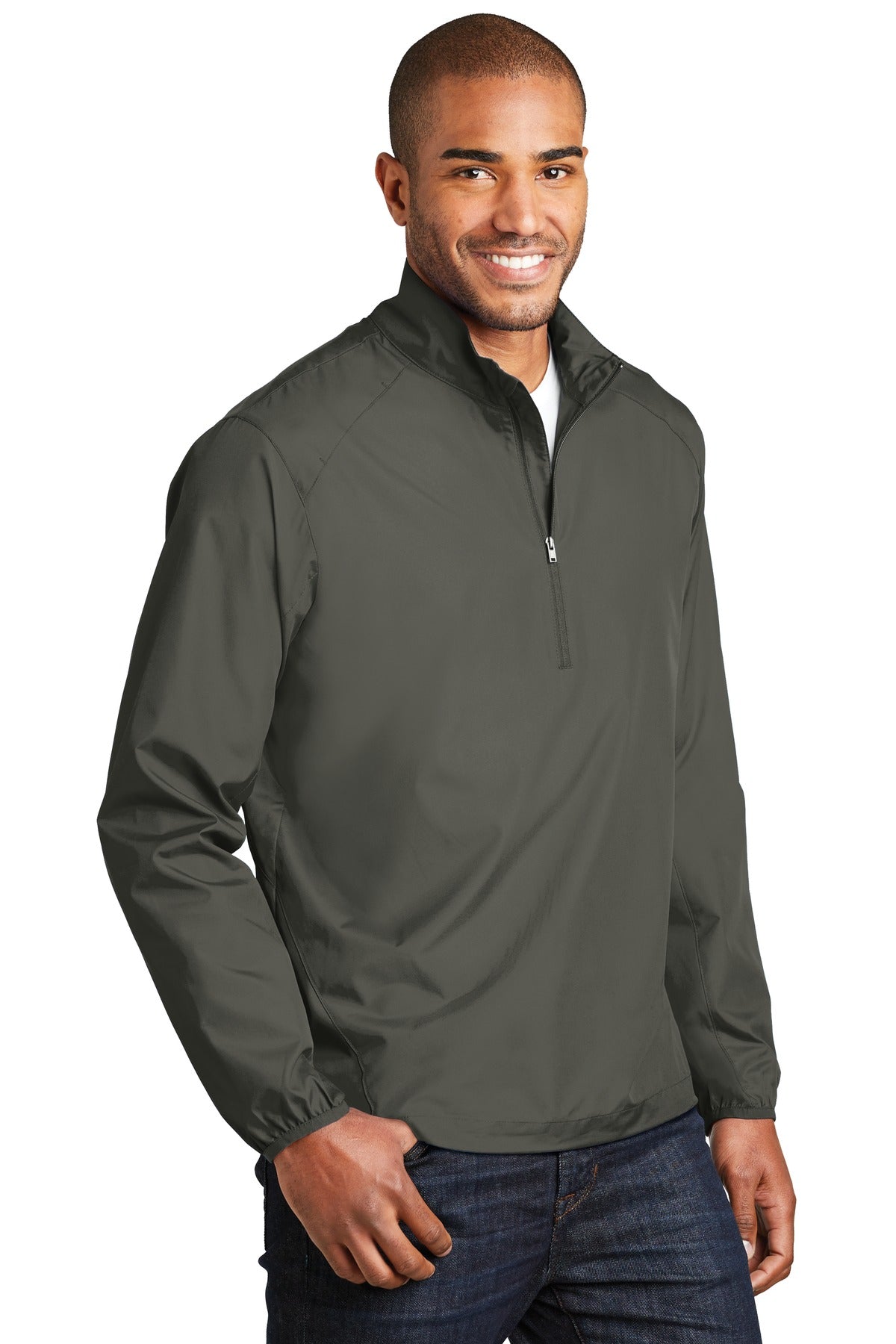 Grey Steel Port Authority Zephyr 1/2-Zip Pullover. J343