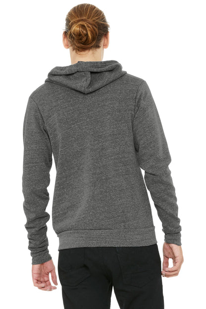 Grey TB BELLA+CANVAS Unisex Triblend Sponge Fleece Full-Zip Hoodie. BC3909
