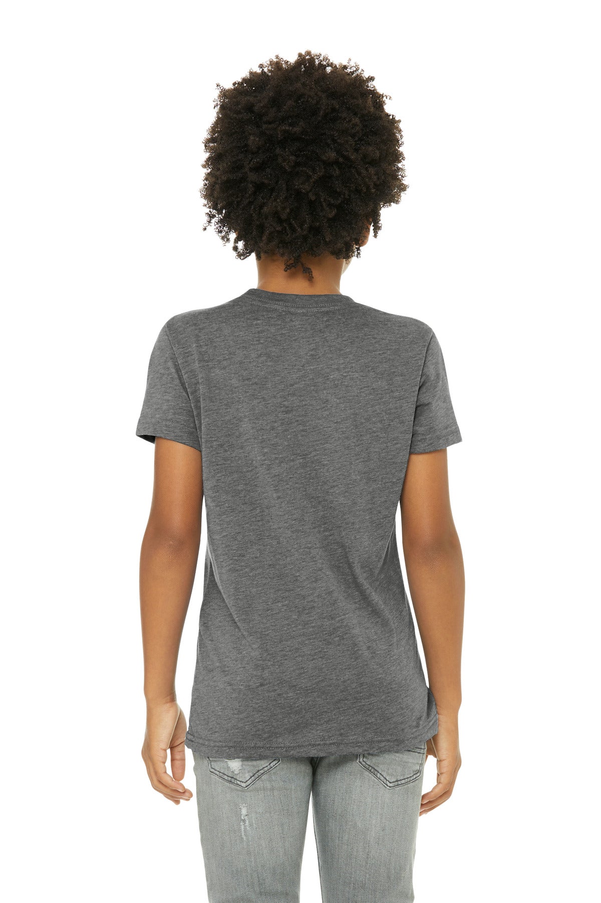 Grey TB BELLA+CANVAS Youth Triblend Short Sleeve Tee. BC3413Y