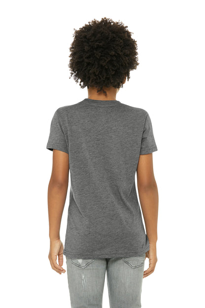 Grey TB BELLA+CANVAS Youth Triblend Short Sleeve Tee. BC3413Y