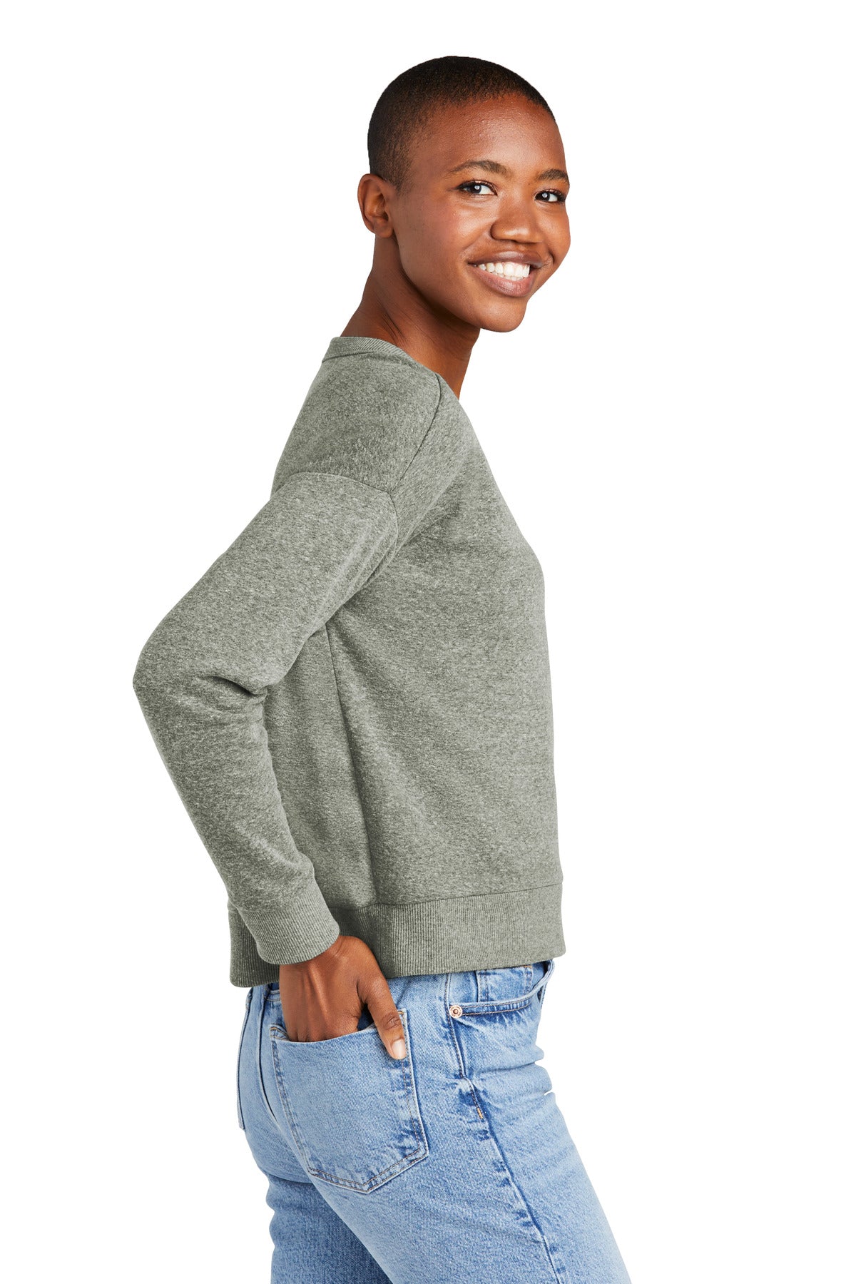 GreyFrost District Women's Perfect Tri Fleece V-Neck Sweatshirt DT1312