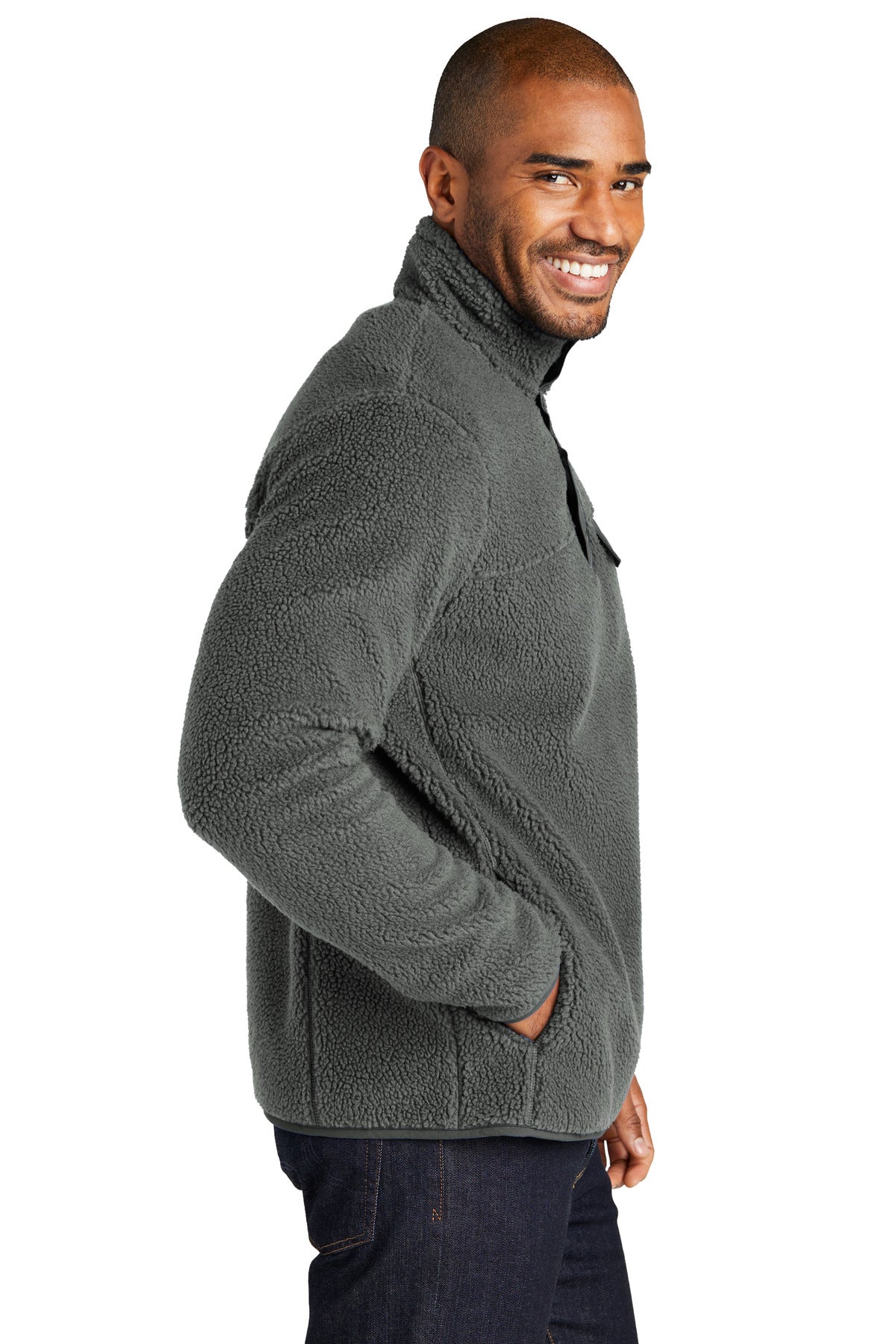 GreySteel Port Authority Camp Fleece Snap Pullover F140