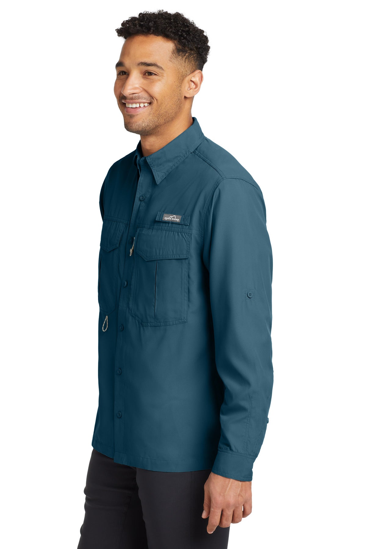 Gulf Teal Eddie Bauer - Long Sleeve Performance Fishing Shirt. EB600